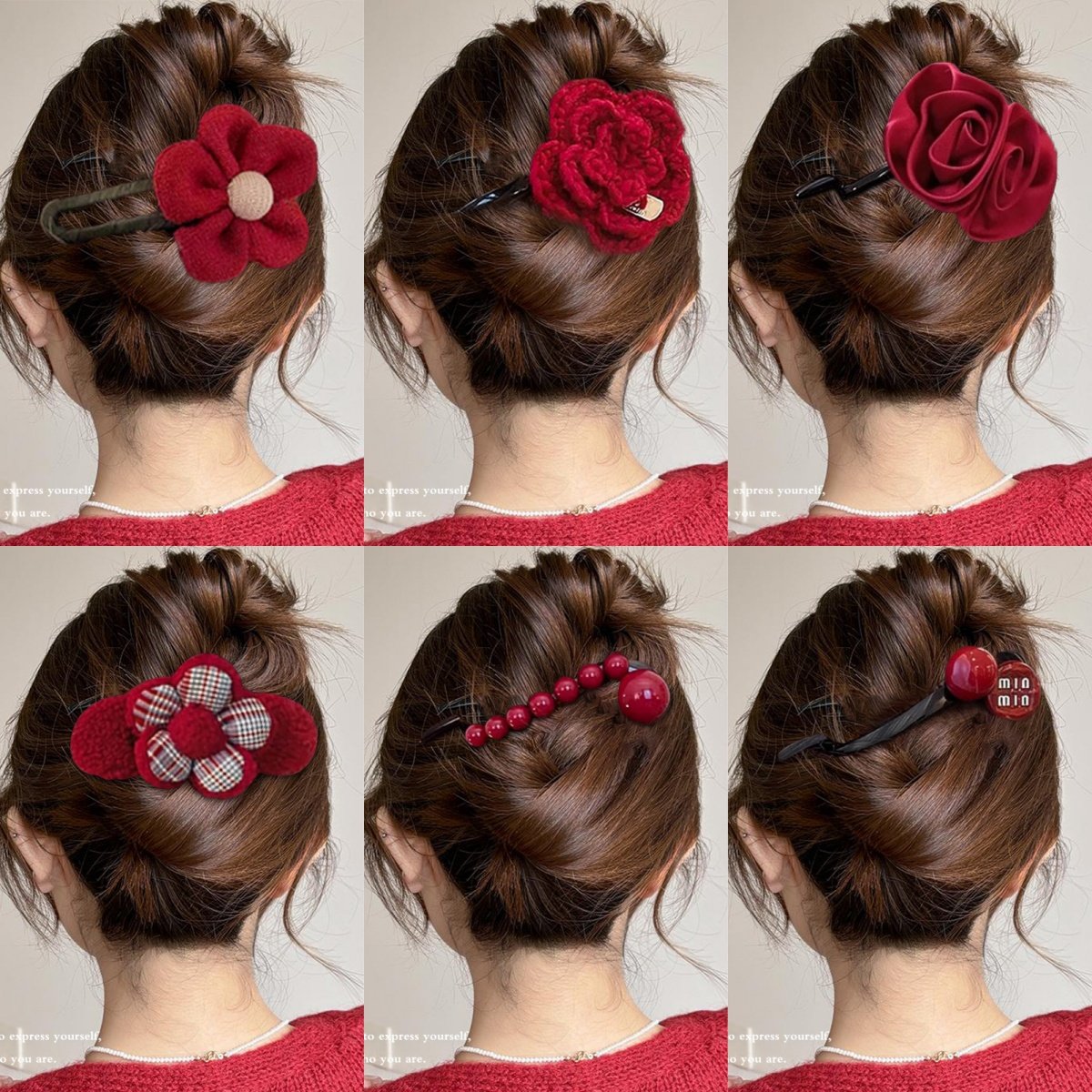 复古安可拉红花朵发夹女秋冬毛绒鸭嘴夹新年发饰后脑勺盘发一字夹,饰品/流行首饰/时尚饰品新,发饰,淘宝优惠券,粉丝福利购,淘宝优惠卷