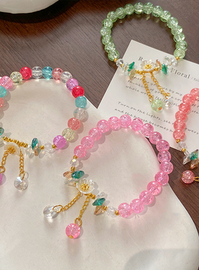 网红爆款冰裂珠手链女轻奢小众