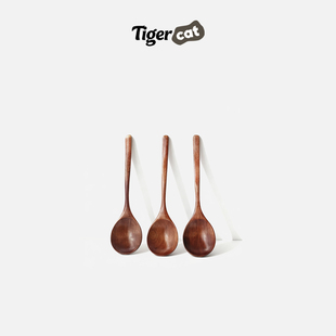 TIGERCAT木质干饭勺日式木勺子吃饭用嗦粉勺长柄拉面勺螺蛳粉汤勺
