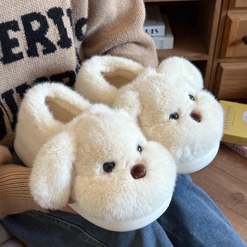 可爱小狗棉拖鞋女冬季2025新款