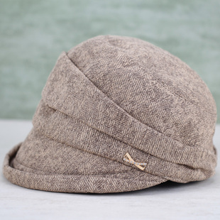 春秋妈妈帽子女薄款中年女士渔夫帽短檐防晒中老年贝雷帽奶奶布帽