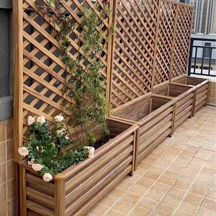 铝合金花箱户外庭院围栏花架网格种植箱爬藤架栅栏隔断花盆可定制