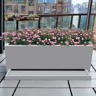 水泥板花盆带托盘长方形花卉绿植阳台客厅花箱种植箱花槽可定制