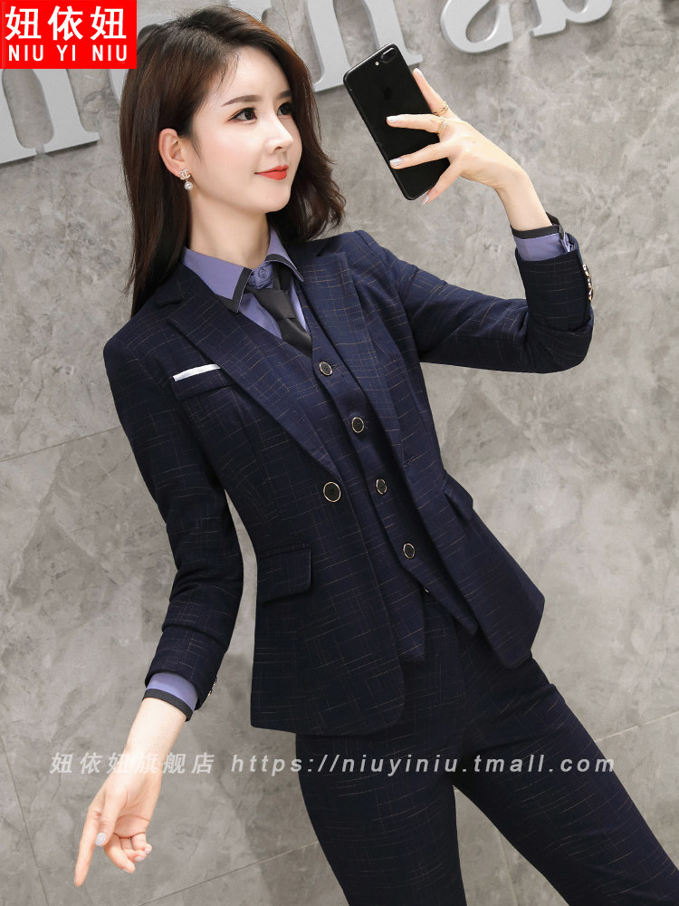 时尚职业装女套装秋冬新款正装女气质西装工作服女神范OL工装西服