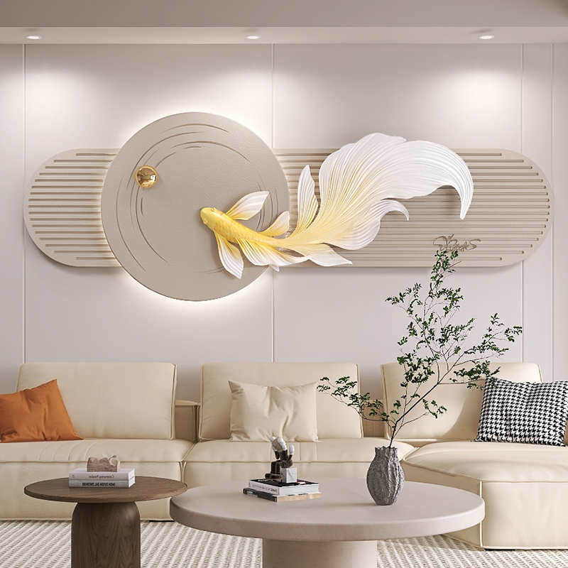 高档沙发背景墙装饰画立体轻奢现代简约浮雕艺术挂画客厅灯光壁画图片