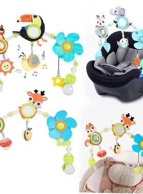 Baby Stroller Arch Toys Musical Rattle Sensory Toy with Teet