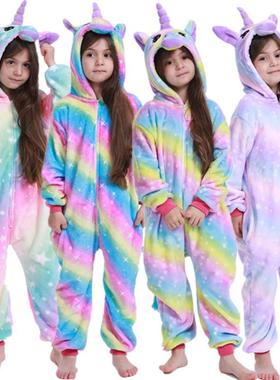 kids winter stich pajamas children panda dinosaur sleepwear1