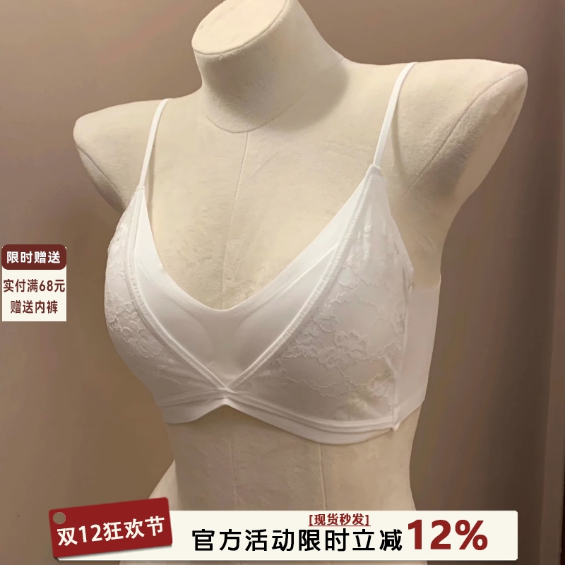 白色蕾丝内衣女夏薄款性感无钢圈大胸显小美背2025新款爆款文胸罩