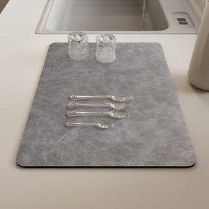 简约纯色厨房台面沥水垫家用硅藻泥速干吸水垫桌面餐具干燥隔热垫