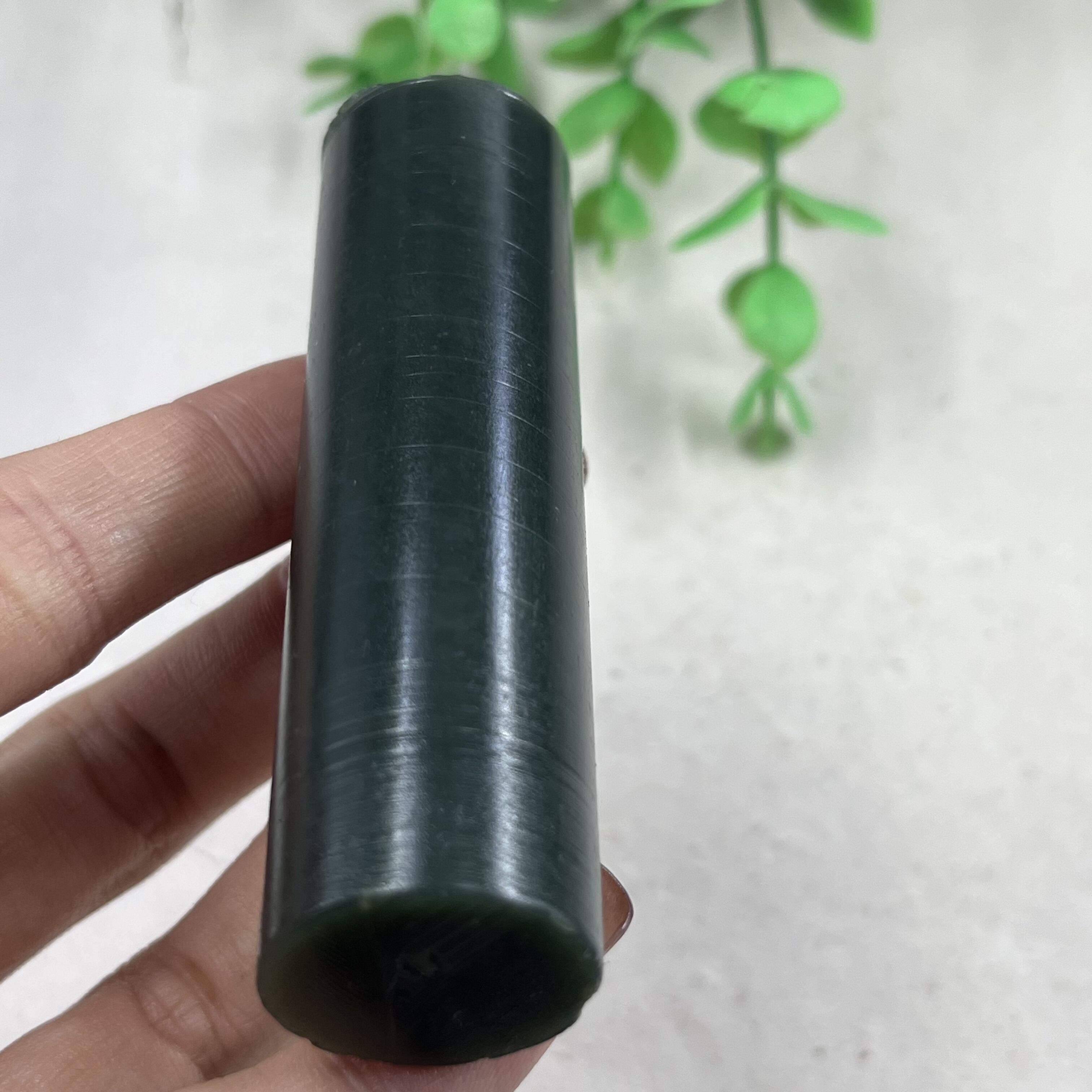 新疆和田玉且末圆柱印章边角料圆条手把件玉石料下脚料包邮72克t