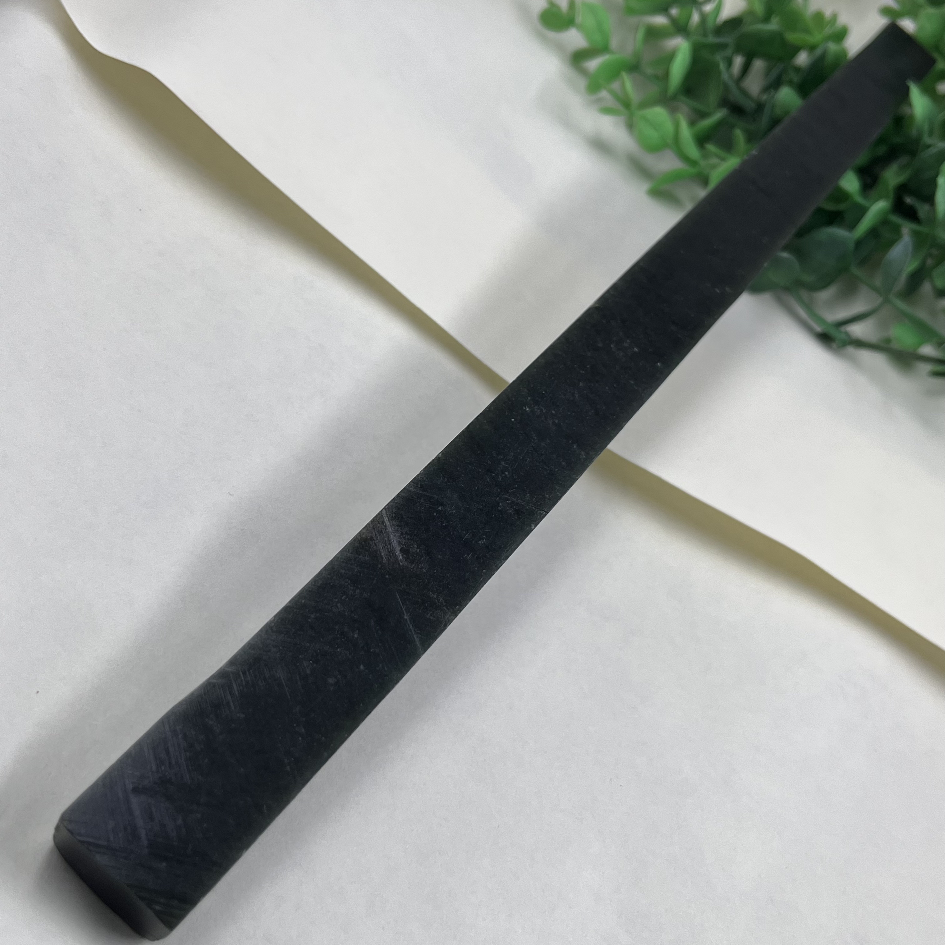 新疆和田玉糖青玉且末长条发簪料镇尺镇纸下脚料边角料包邮长29cm