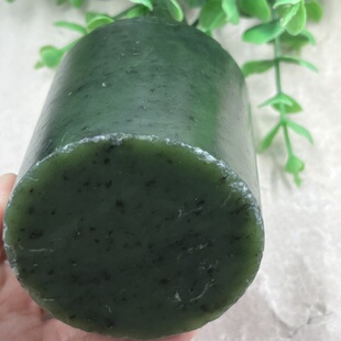 新疆和田玉碧玉手镯芯边角料圆柱印章下脚料镇尺毛料包邮508克t