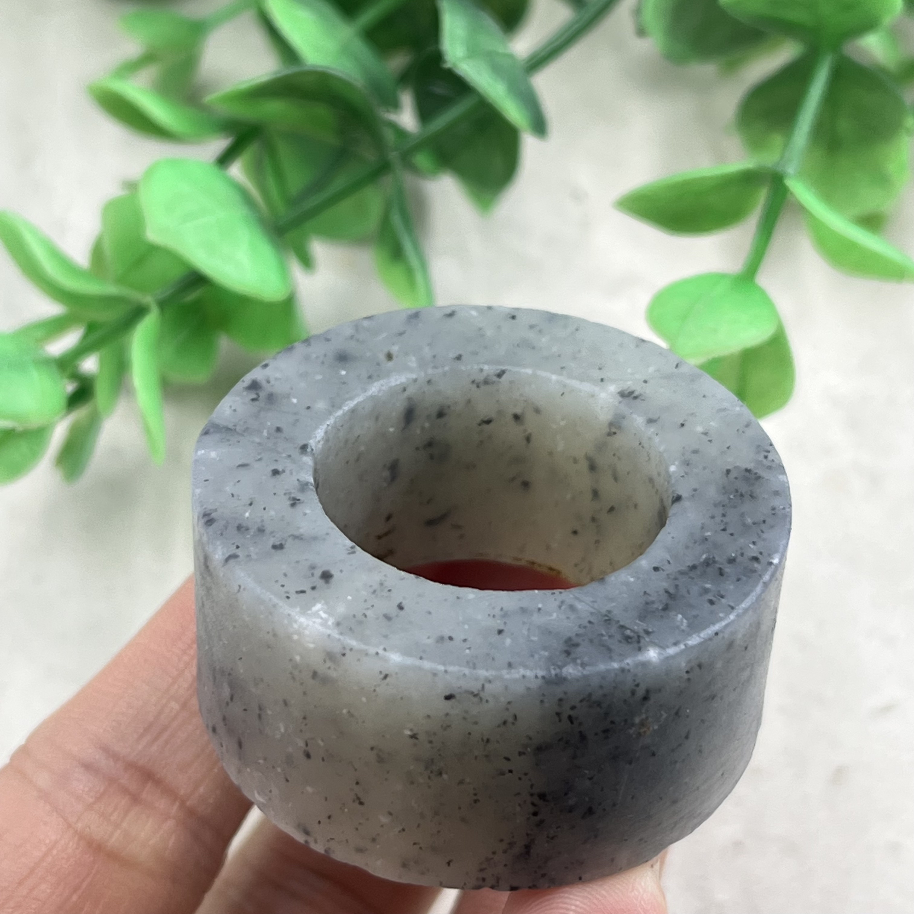 新疆和田玉青花籽扳指边角料戒指圆圈22内径指环玉石下脚料包邮t