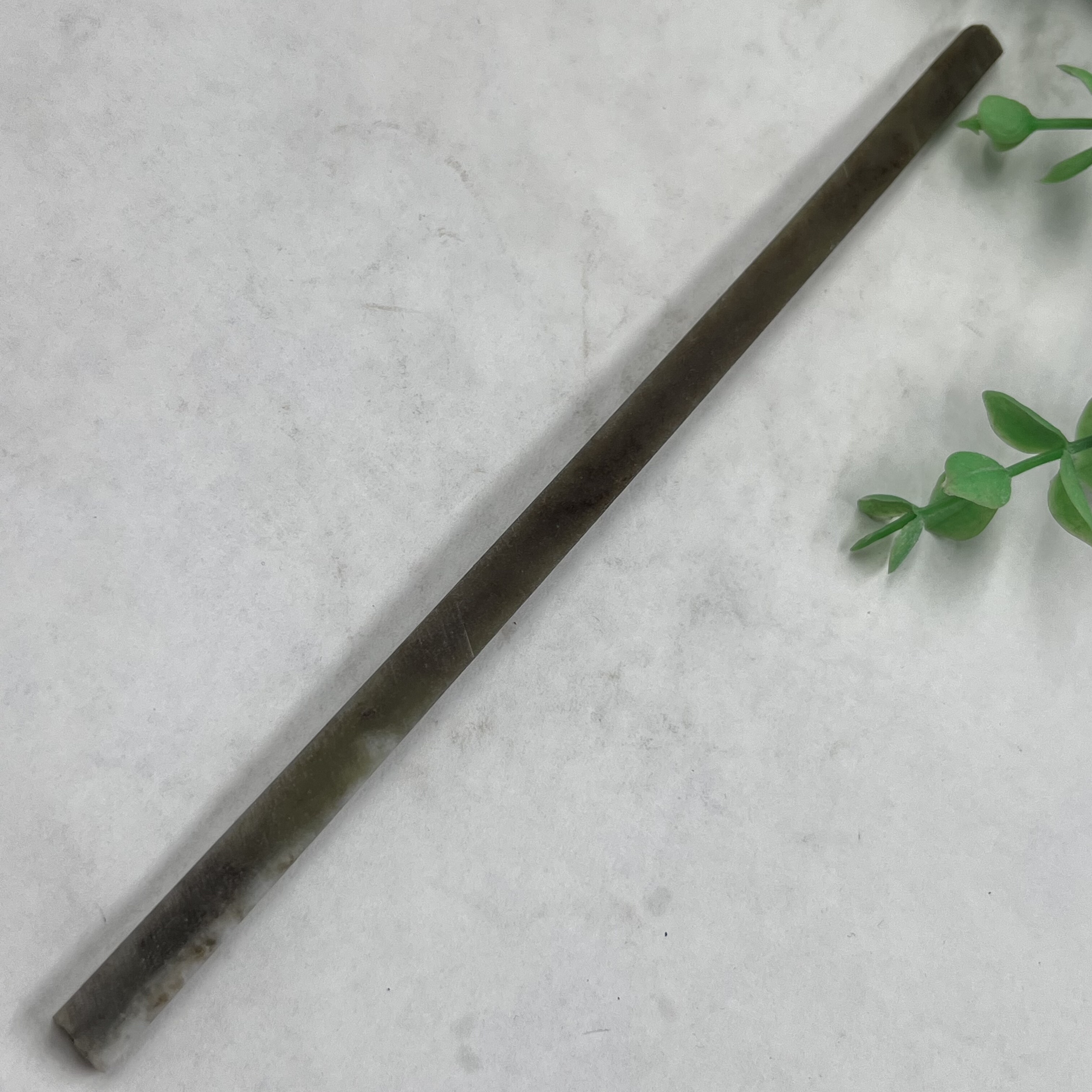 新疆和田玉糖玉长条料细条发簪料边角料玉石料DIY玉簪包邮长191mm