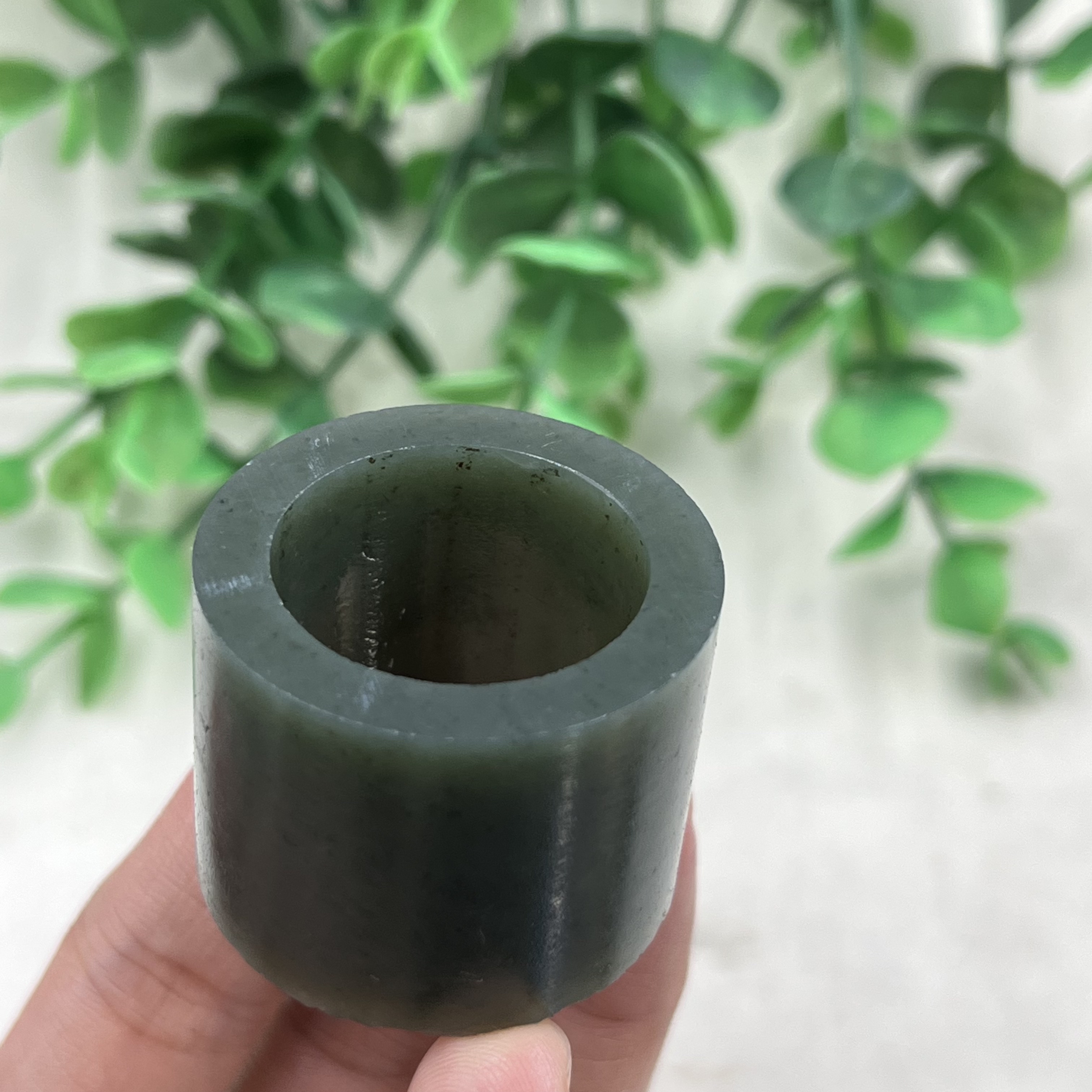 新疆和田玉青玉且末扳指戒指边角料圈口22指环戒圈手饰玉石料包邮