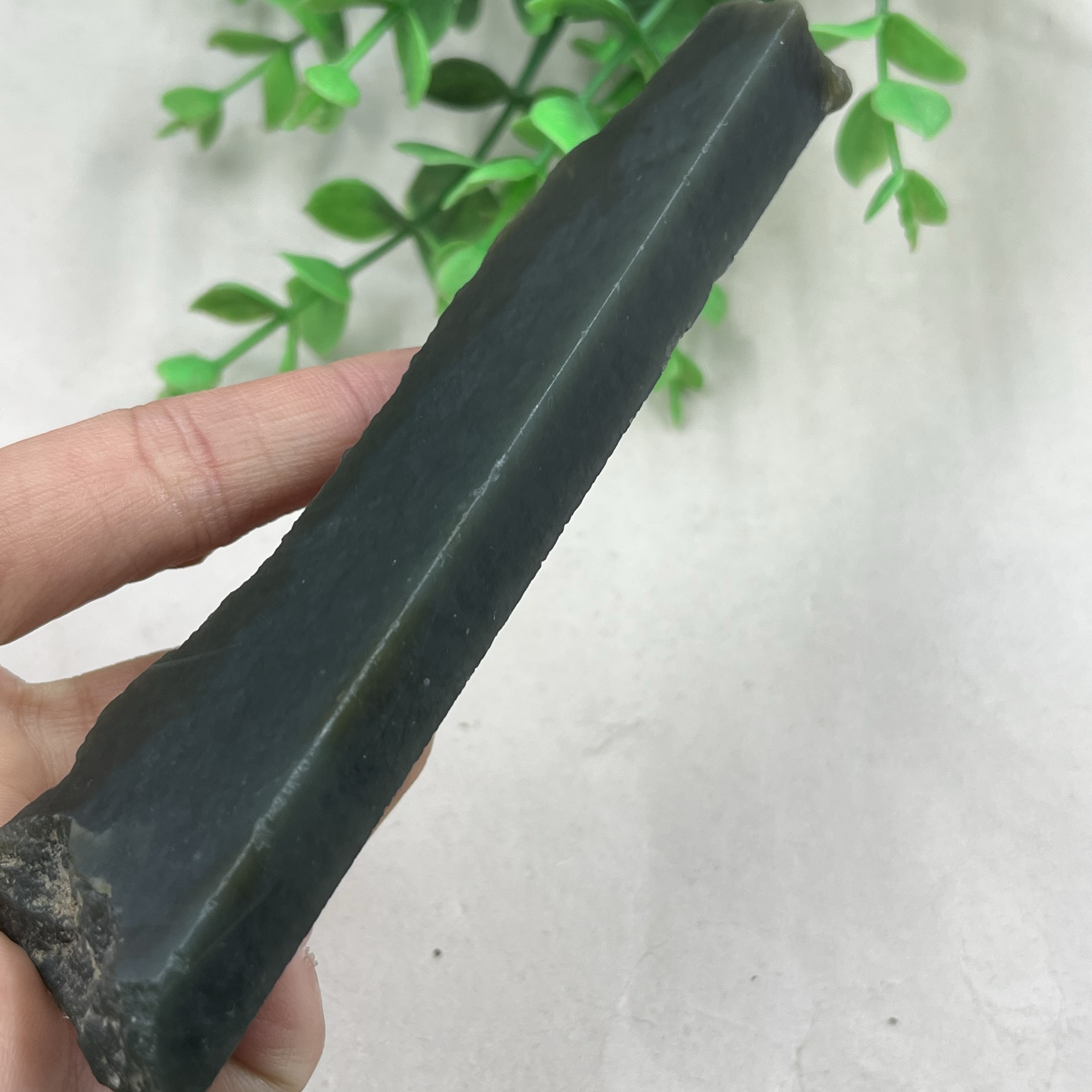 新疆和田玉细肉且末蓝发簪料边角料长条镇纸DIY毛料包邮长123x
