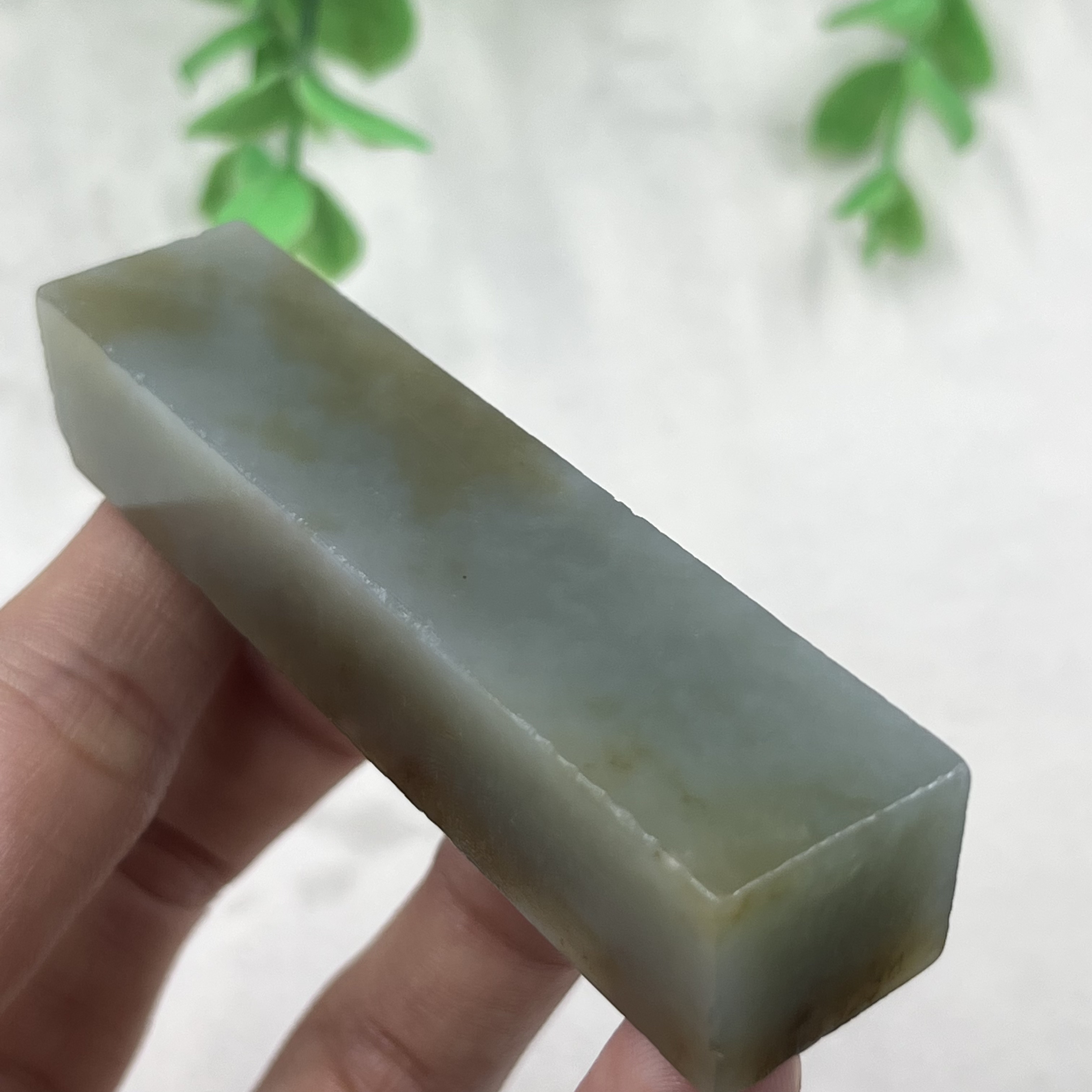 新疆和田玉且末天空蓝印章边角料长条方块玉石料DIY吊坠包邮51克t