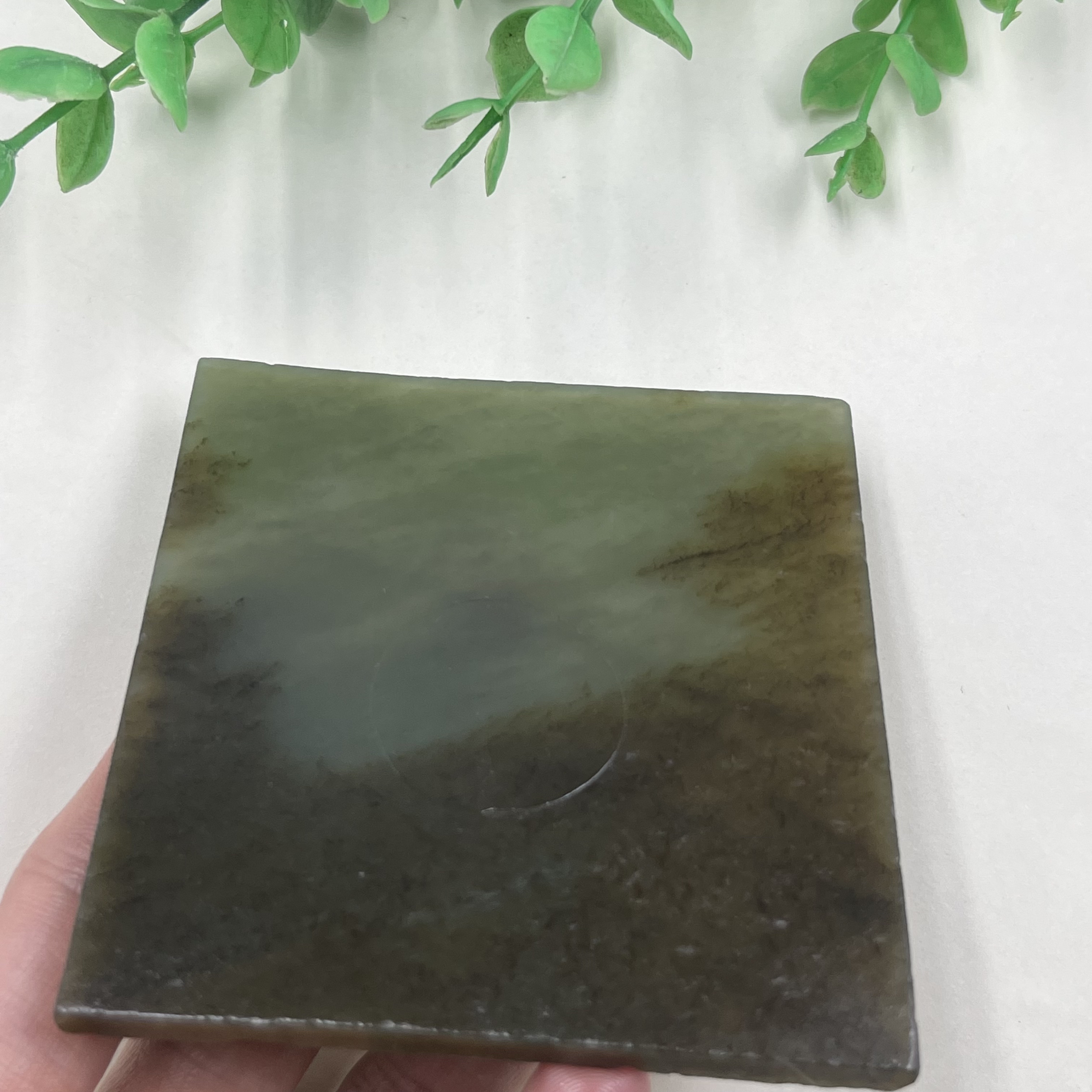 新疆和田玉糖青玉且末薄片刮痧板边角料 玉石料DIY书签包邮60克t