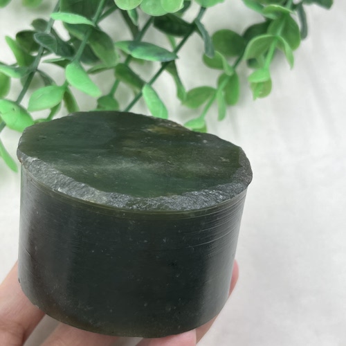 新疆和田玉糖青玉且末磨刀石边角料圆柱镇纸玉石料毛料包邮283克t