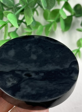 新疆和田玉聚墨青花特色意境牌子把件 平安无事玉坠项坠包邮60克t