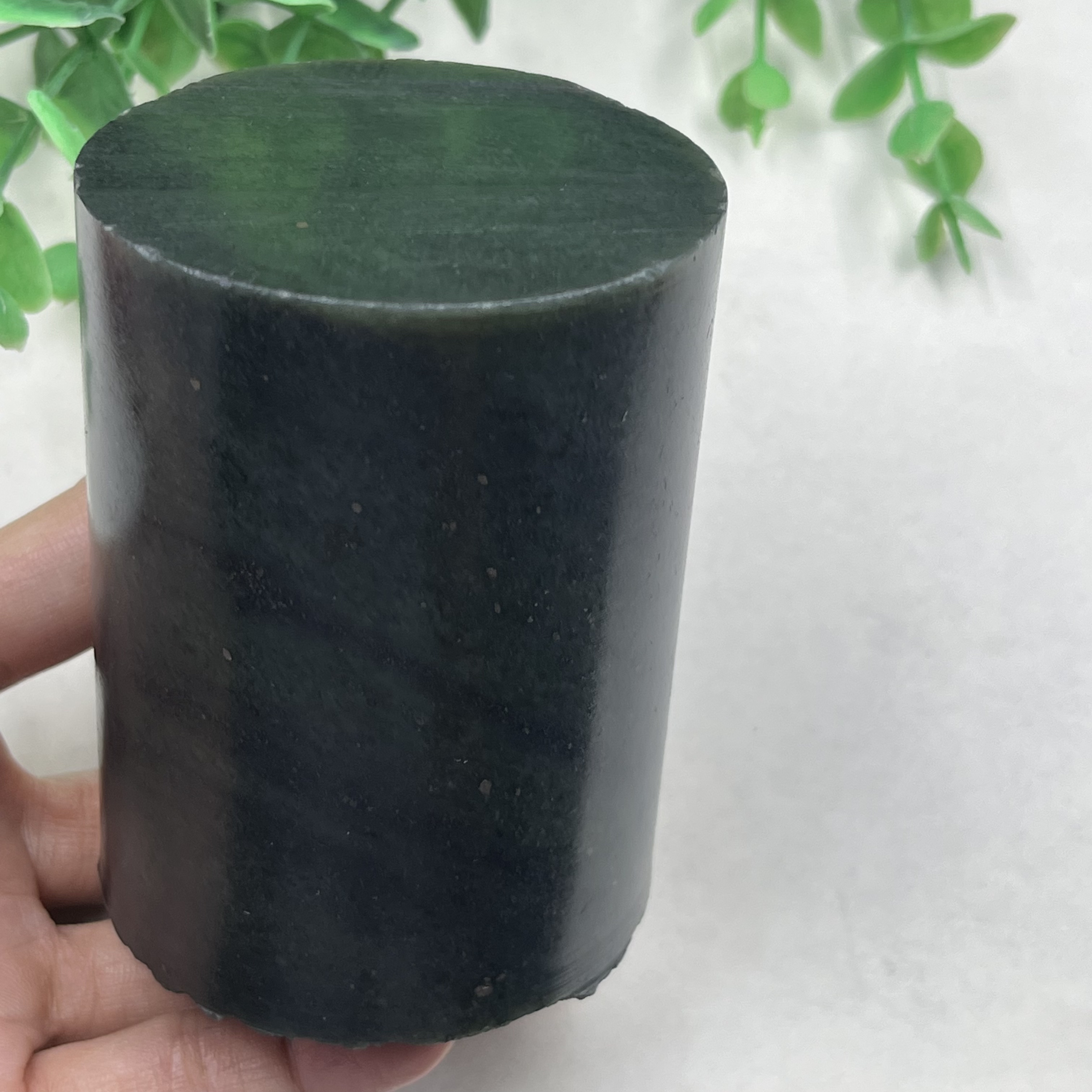 新疆和田玉青花籽圆柱边角料高筒手镯芯玉石料镇纸毛料包邮606克t