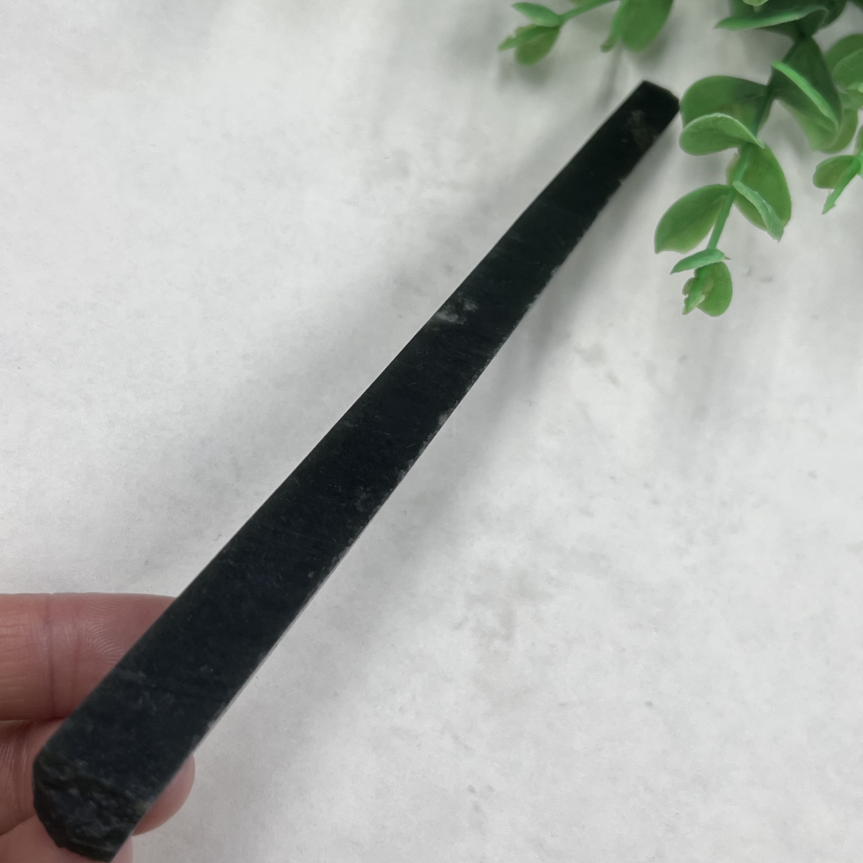 新疆和田玉青玉发簪料边角料长条玉簪料 下脚料镇纸镇尺t包邮15cm