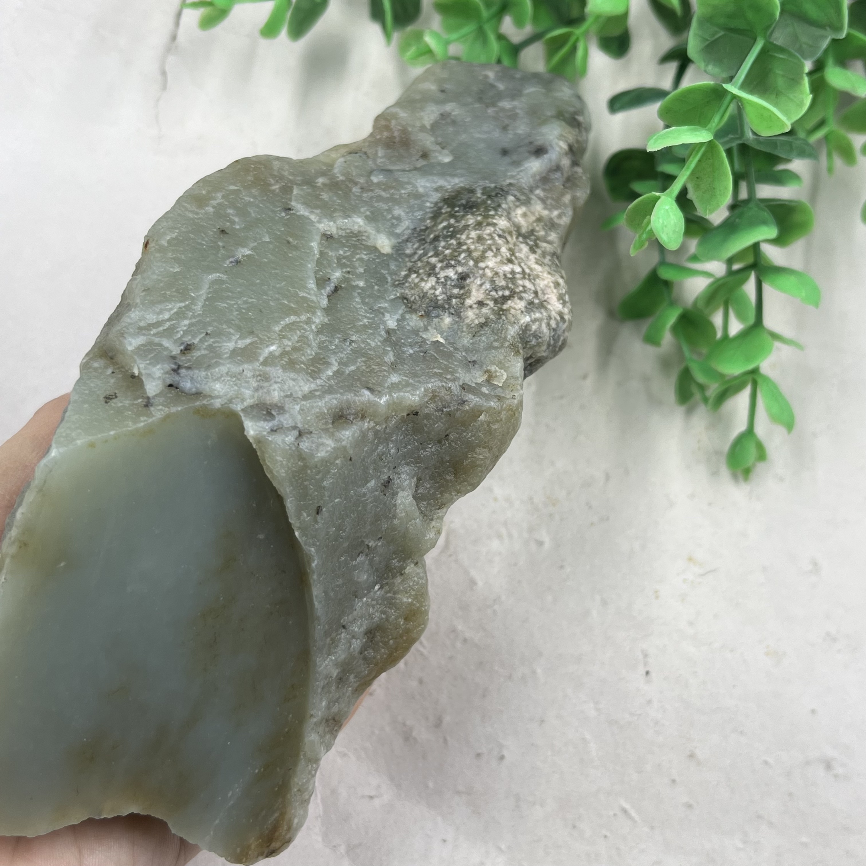 新疆和田玉青白玉且末摆件边角料玉石料 DIY珠子毛料包邮758克ta