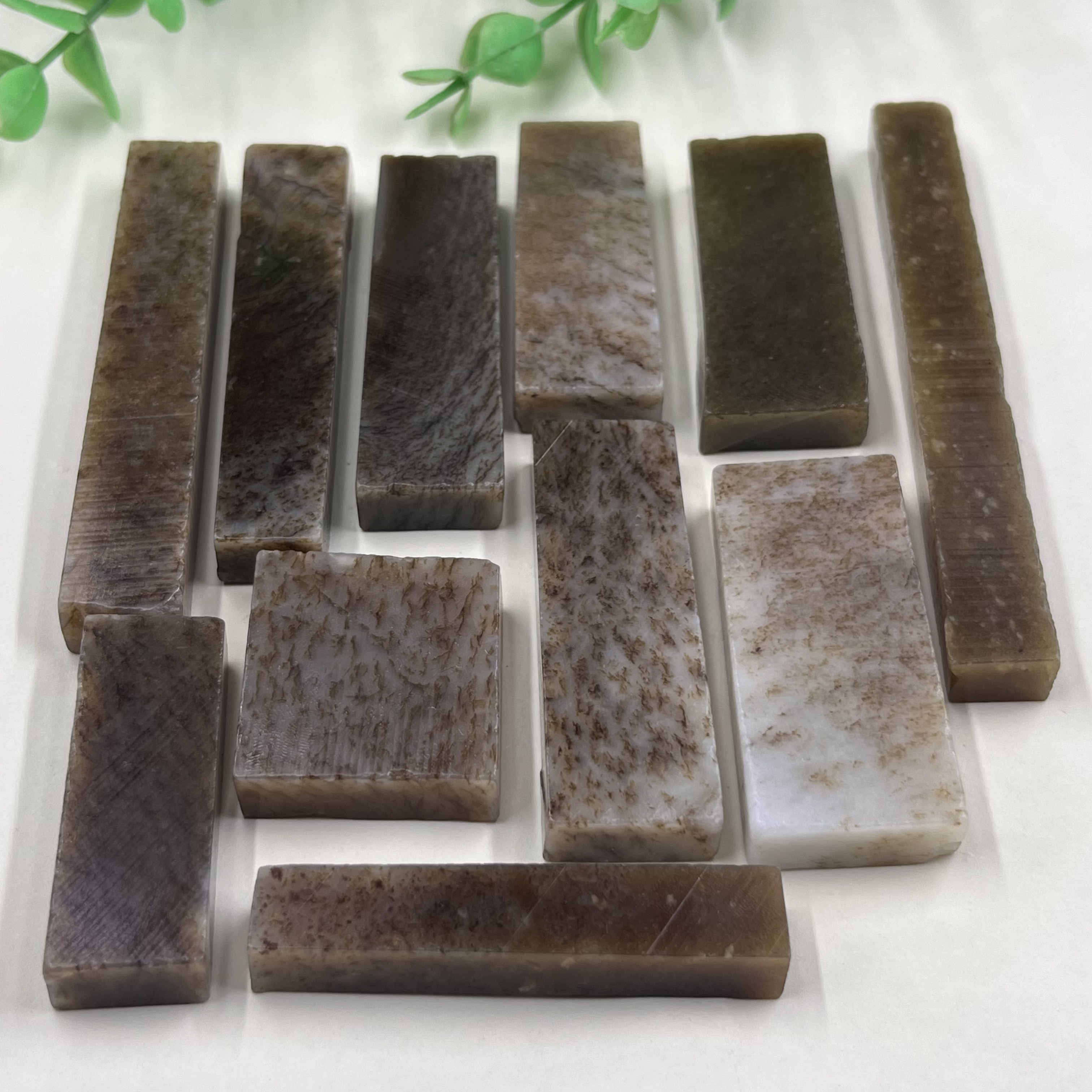 11件价新疆和田玉糖草花且末牌子边角料玉石料下脚料DIY珠子包邮t