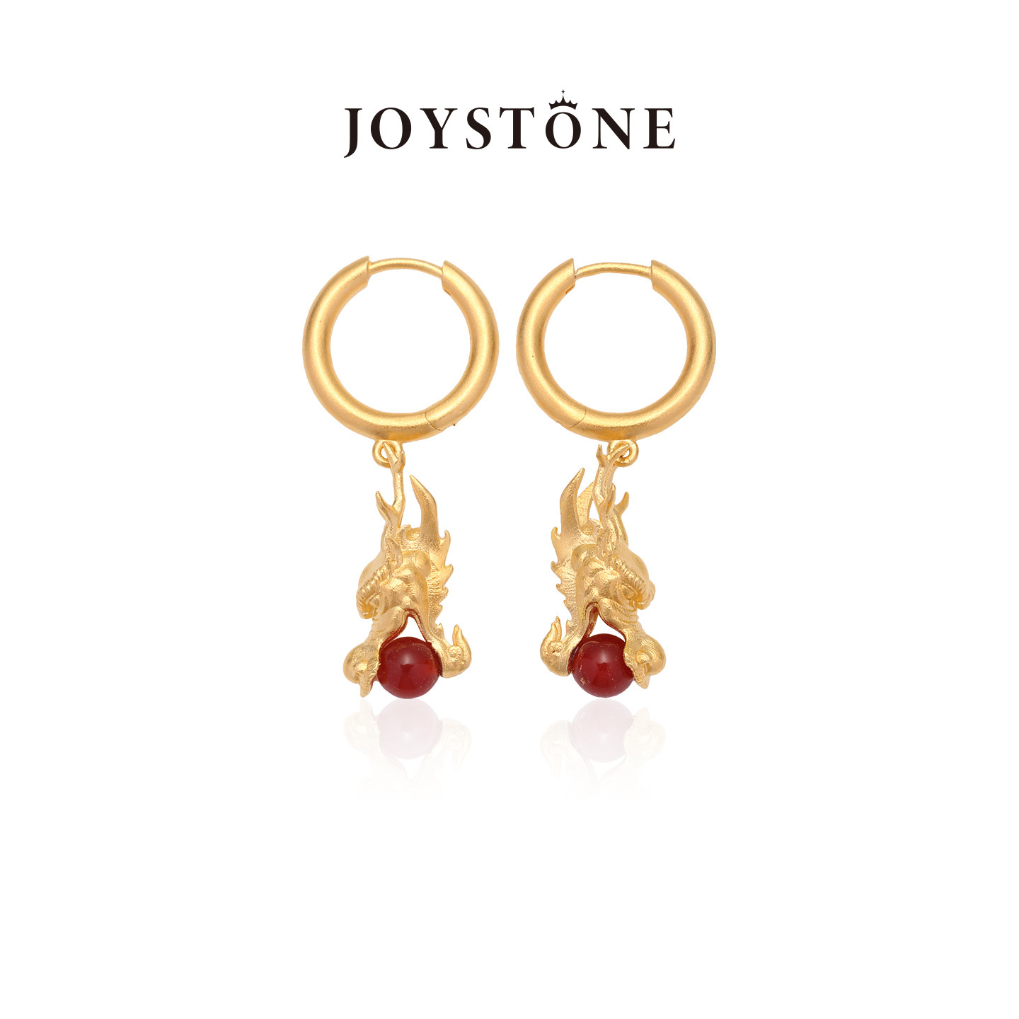 【Winky诗同款】JOYSTONE限量版龙吐珠玑耳环 红玛瑙青金石耳饰