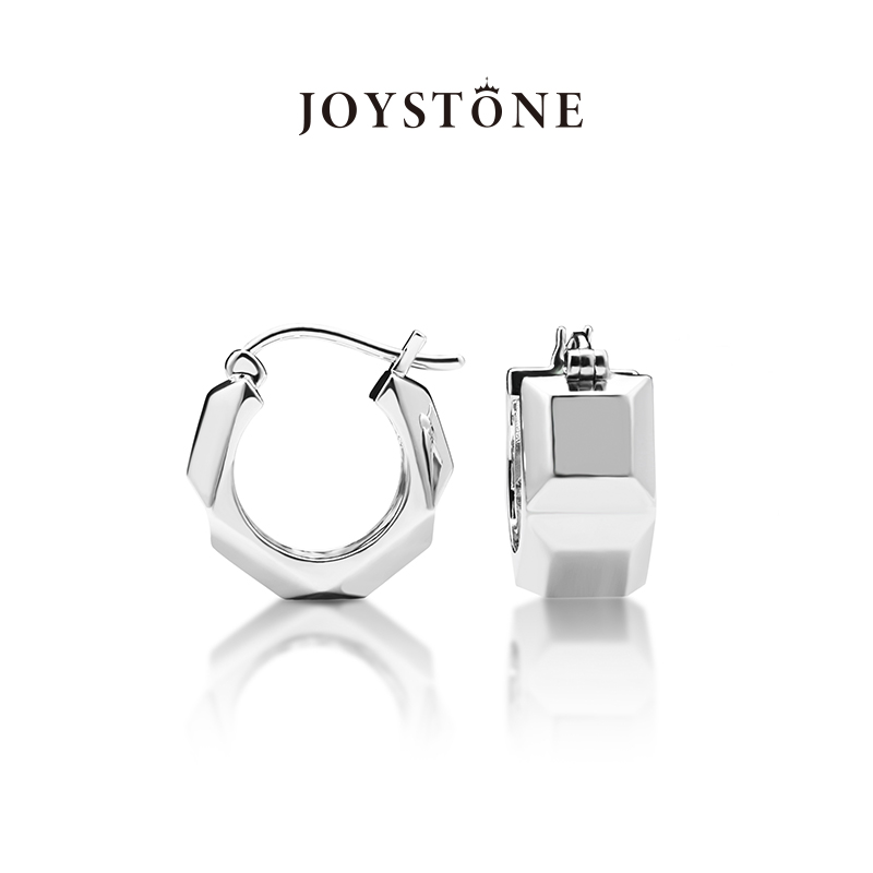 【张雨绮同款】JOYSTONE 巧克力排块耳圈2024年新款 高级时尚耳环 饰品/流行首饰/时尚饰品新 耳环 原图主图