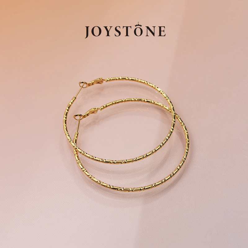 JOYSTONE 【秦岚同款】竹韵耳圈 高级感欧美时尚百搭小众设计耳环 饰品/流行首饰/时尚饰品新 耳环 原图主图