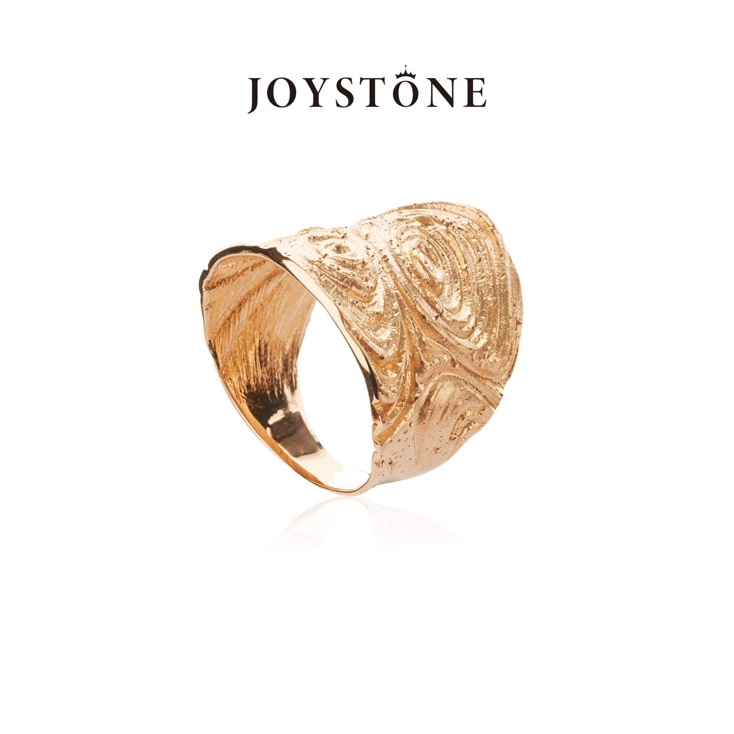 JOYSTONE意大利复古涟漪戒指女18K镀金复古气质小众优雅高级指环