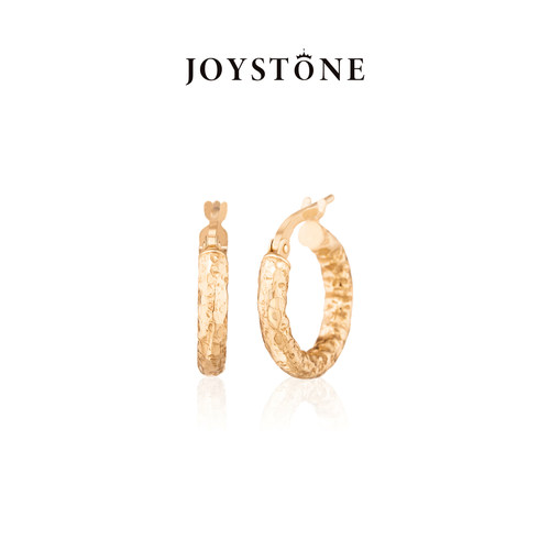 JOYSTONE意大利锤纹耳圈925银