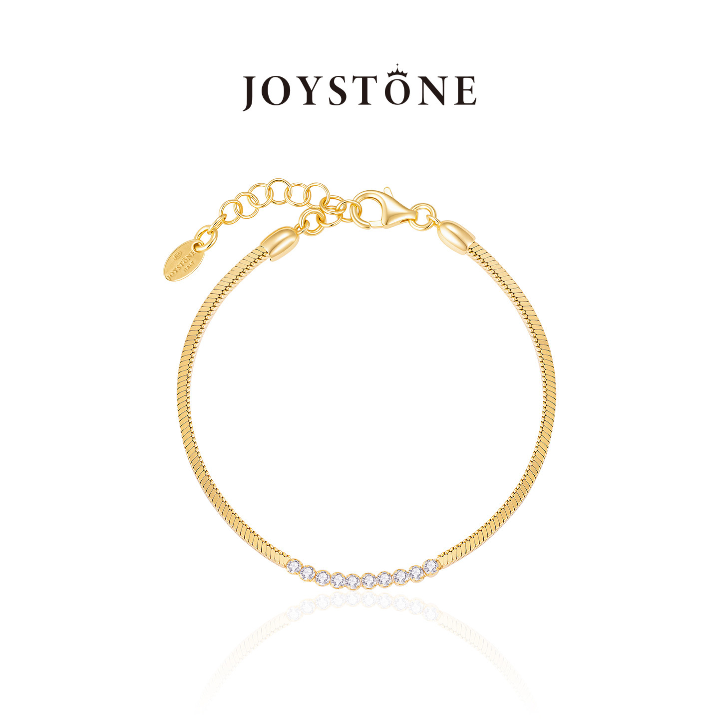 JOYSTONE意大利进口925银锆石蛇骨手链欧美轻奢小众高级感