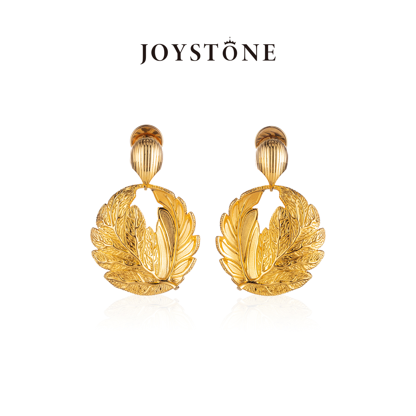 【情人节礼物】JOYSTONE 繁花复古叶子耳环 个性时尚欧美夸张耳饰