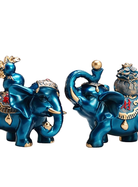 招财大象摆件新家装饰品