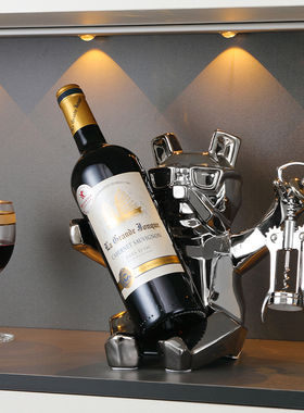 新款法斗红酒架装饰摆件