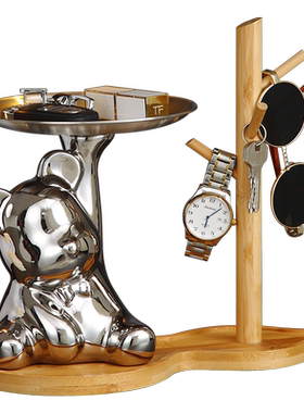 客厅玄关摆放暴力熊装饰收纳摆件