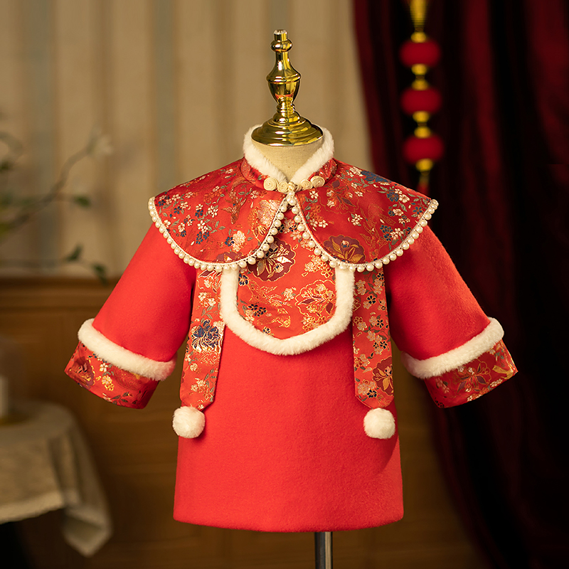 女宝宝周岁礼服女童唐装