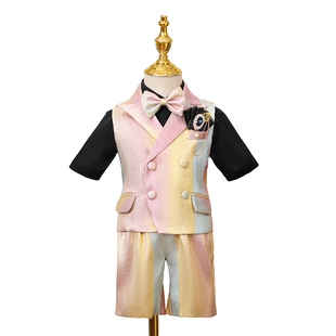 男童西装套装2025新款儿童礼服花童婚礼服装比赛表演主持人演出服