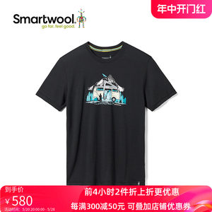 印花短袖短袖smartwool吸湿羊毛