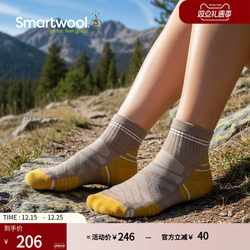 Smartwool新品徒步定向减震踝袜户外短袜美利奴袜羊毛运动袜2479