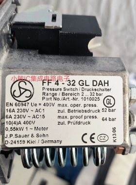 TIVAL船用压力开关 FF4-32GL DAH 1010026 FF4-32GLDAH全新询价