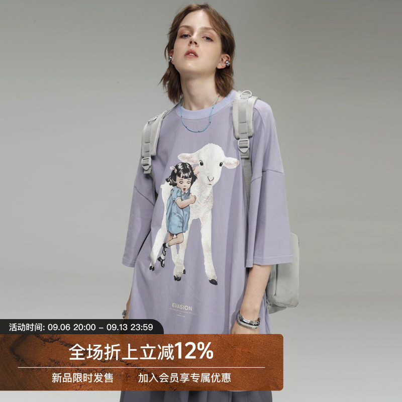 UNVESNO郑丹妮同款紫色夏装短袖图片