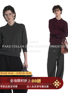 【100%莱赛尔】Unvesno(UN)老钱Pra风保暖御寒毛织百搭polo衫毛衣