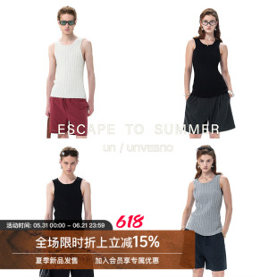 【100%莱赛尔】Unvesno(UN)Softfit 新松弛主义针织坑条肌理背心