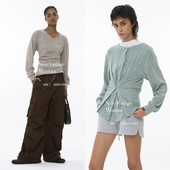 针织衫 两穿双排调节扣位秋季 抓毛慵懒长袖 修身 Unvesno