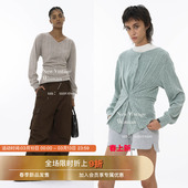 针织衫 两穿双排调节扣位秋季 抓毛慵懒长袖 修身 Unvesno