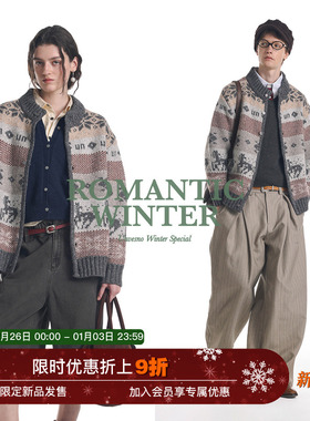 【马年特定】Unvesno(UN)高克重混纺杂纱复古小马费尔岛羊毛毛衣