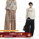 宽松西裤 秋 老钱绑带打褶立体剪裁休闲裤 明星同款 Unvesno